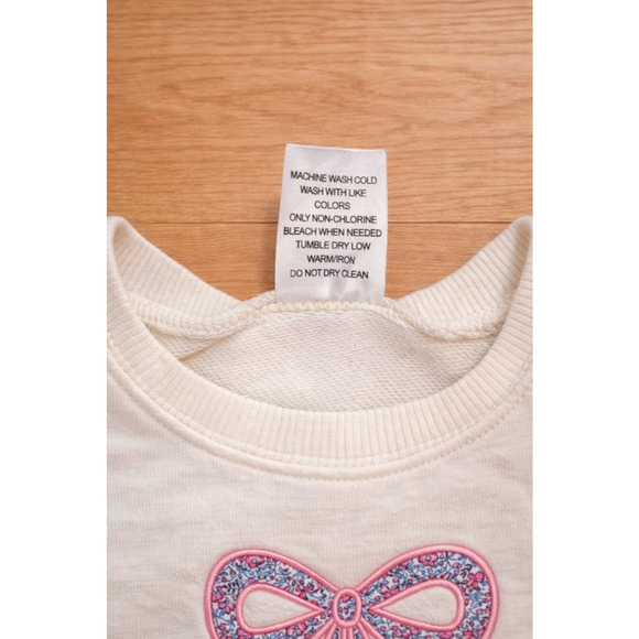 Blanks Boutique Girls Sweatshirt Katie Embroidered Bow Size 6 - Picture 6 of 6